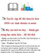 Tuyển tập đề thi chuyên hóa 2020 các tỉnh thành cả nước (Có đáp án)
